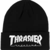 THRASHER EMBROIDERED LOGO BEANIE BLACK/WHITE -SkatePro World 55thremblogoblkwhtbeanie 52928.1697607133