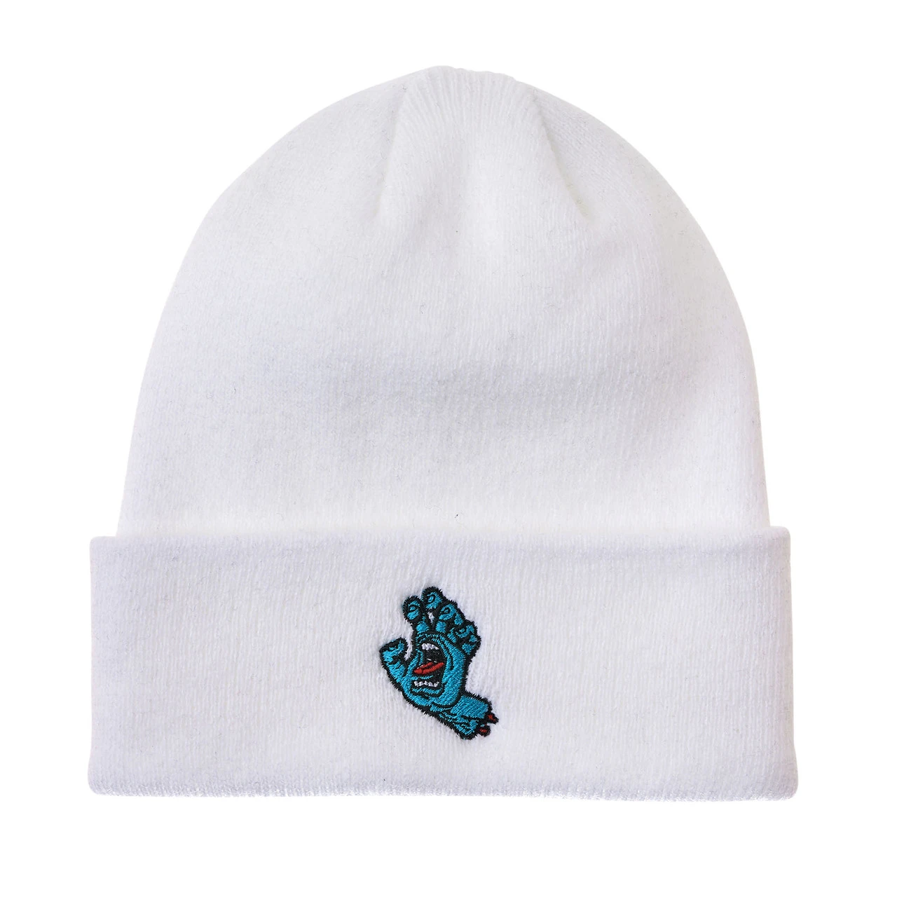 Santa Cruz Screaming Hand Beanie Long Shoreman Hat White 3 Santa Cruz Screaming Hand Beanie Long Shoreman Hat White