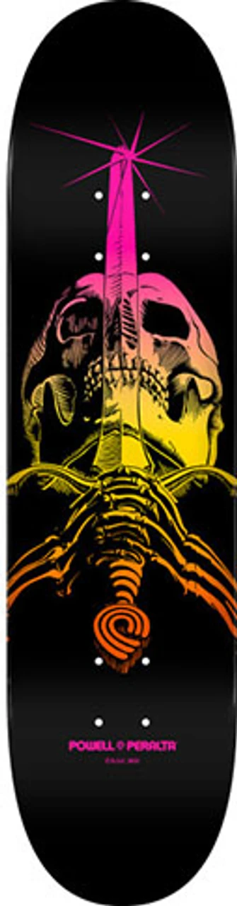 POWELL 9.00" TEAM SKULL & SWORD FADE ORANGE DECK 3 POWELL 9.00" TEAM SKULL & SWORD FADE ORANGE DECK