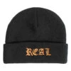 REAL SCRIPT CUFF BEANIE BLACK/ORANGE -SkatePro World Real SCRIPT Cuff Beanie BLACK ORANGE 63022.1697606902