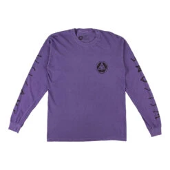 WELCOME TALI-SCRAWL GARMENT-DYED L/S TEE GRAPE/BLACK Size Large