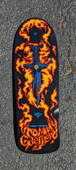 Bones Brigade® Tommy Guerrero Flaming Dagger Reissue Skateboard Deck Black - 9.6 X 29.13