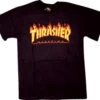 THRASHER FLAME BLACK T-SHIRT -SkatePro World shopping 3 86046.1404276453